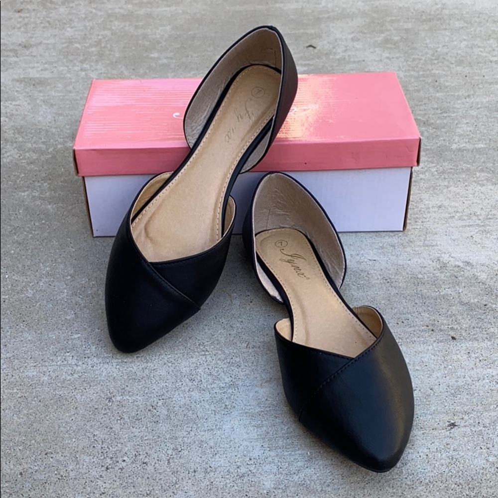 Black cut out flats
